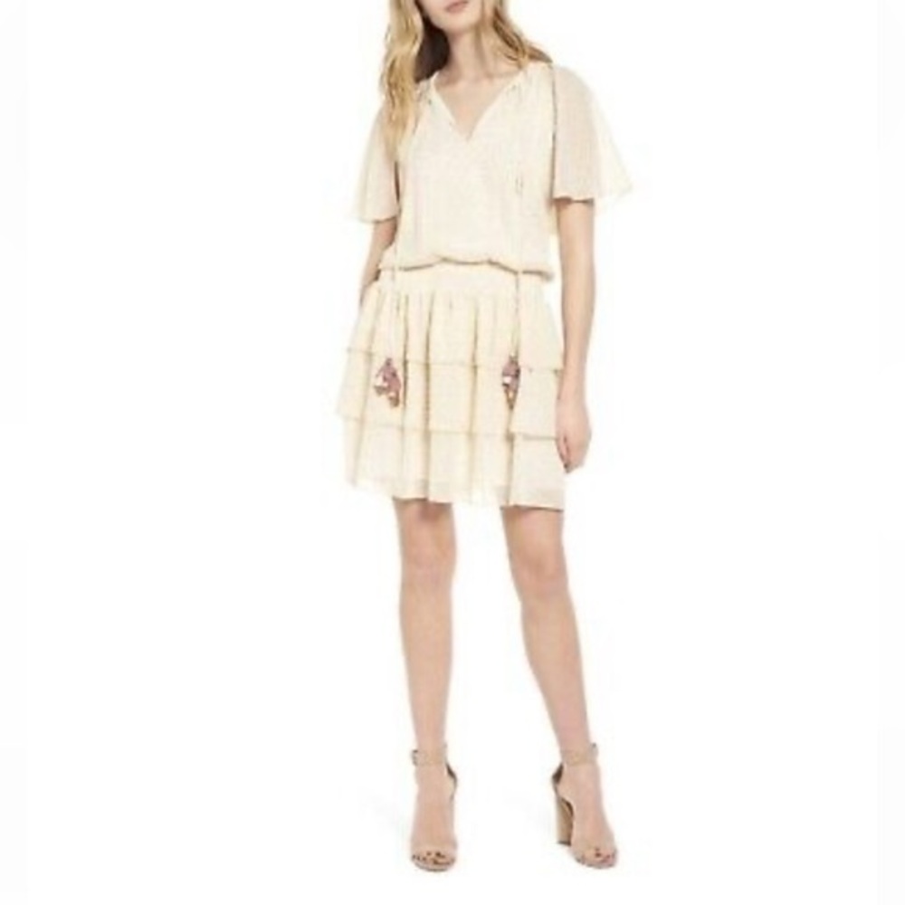 Rebecca Minkoff Boho Floral Tassel-neck Floral Dress Size Medium